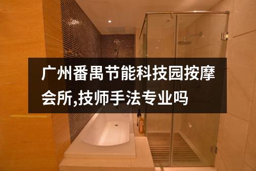 广州番禺节能科技园按摩会所,技师手法专业吗