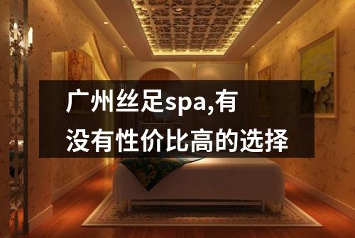 广州丝足spa,有没有性价比高的选择