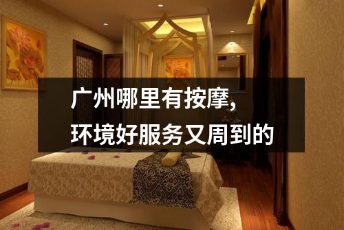 广州哪里有按摩,  环境好服务又周到的