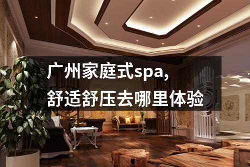 广州家庭式spa,舒适舒压去哪里体验