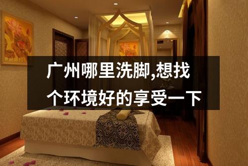 广州哪里洗脚,想找个环境好的享受一下